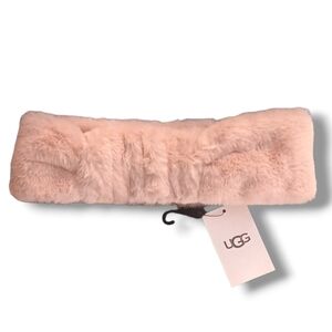 NWT UGG Faux Fur Headband in Pink Crystal